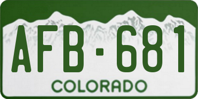 CO license plate AFB681
