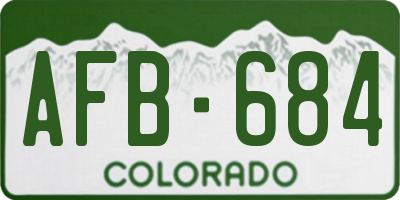 CO license plate AFB684