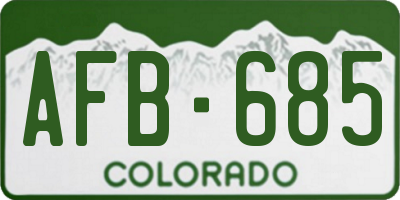 CO license plate AFB685