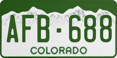 CO license plate AFB688