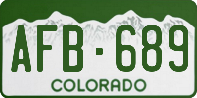 CO license plate AFB689