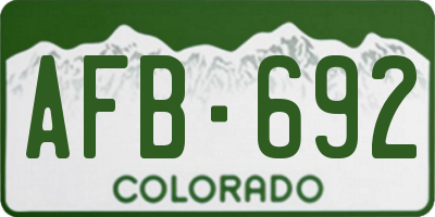 CO license plate AFB692