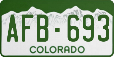 CO license plate AFB693