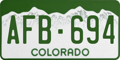 CO license plate AFB694