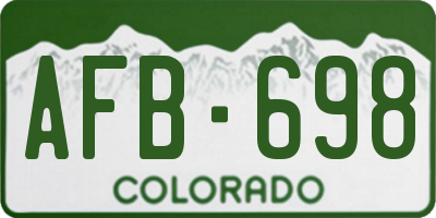 CO license plate AFB698