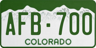 CO license plate AFB700