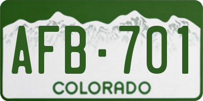 CO license plate AFB701