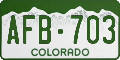 CO license plate AFB703