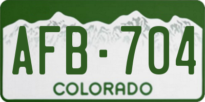 CO license plate AFB704