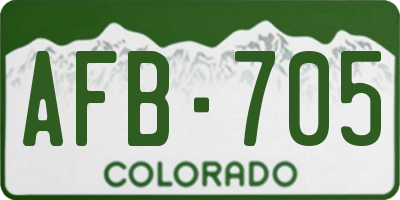 CO license plate AFB705