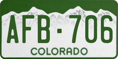 CO license plate AFB706
