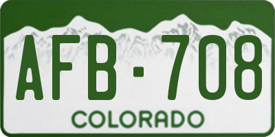 CO license plate AFB708