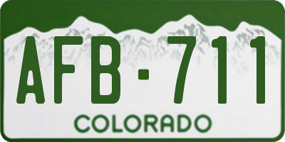 CO license plate AFB711