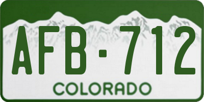 CO license plate AFB712