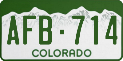 CO license plate AFB714