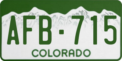 CO license plate AFB715