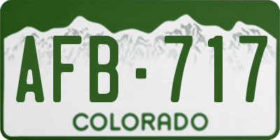 CO license plate AFB717