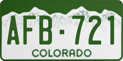 CO license plate AFB721
