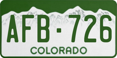 CO license plate AFB726
