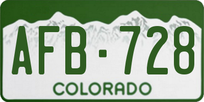 CO license plate AFB728