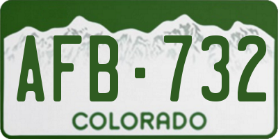 CO license plate AFB732