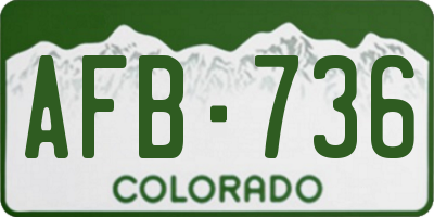 CO license plate AFB736