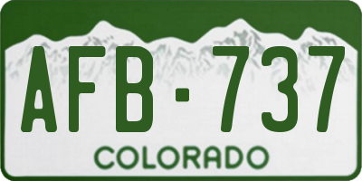 CO license plate AFB737