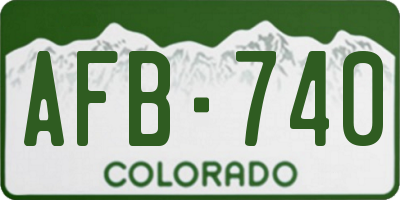 CO license plate AFB740
