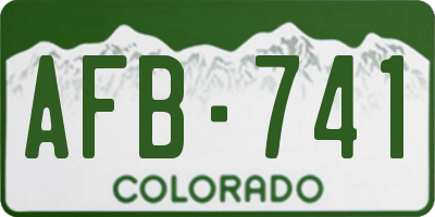 CO license plate AFB741