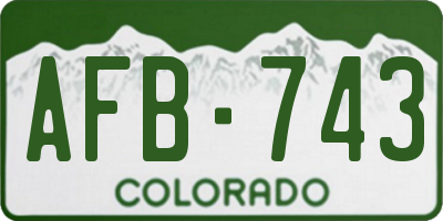 CO license plate AFB743