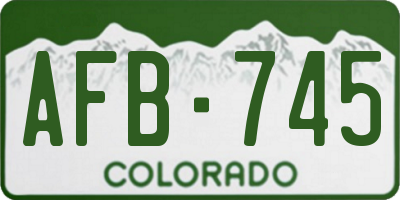 CO license plate AFB745