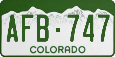 CO license plate AFB747