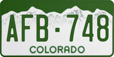 CO license plate AFB748
