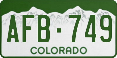 CO license plate AFB749