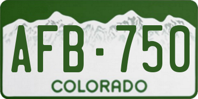 CO license plate AFB750