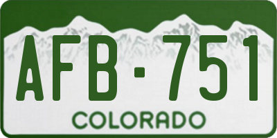 CO license plate AFB751