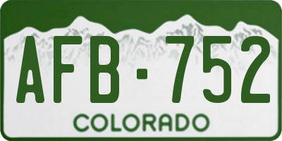 CO license plate AFB752