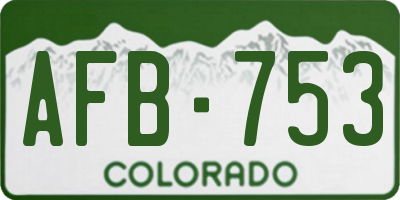 CO license plate AFB753