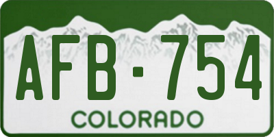 CO license plate AFB754
