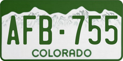 CO license plate AFB755