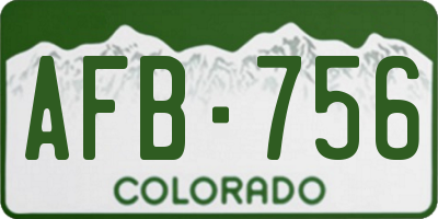 CO license plate AFB756