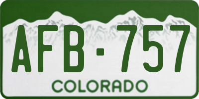 CO license plate AFB757