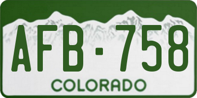 CO license plate AFB758