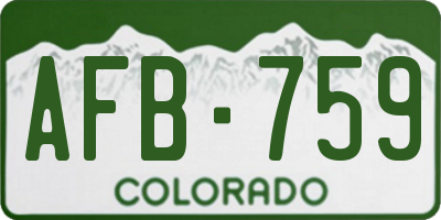 CO license plate AFB759