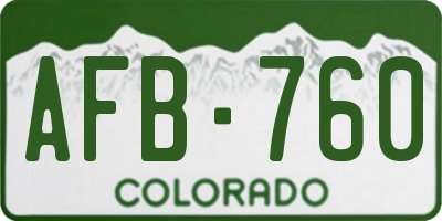 CO license plate AFB760