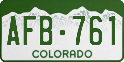 CO license plate AFB761