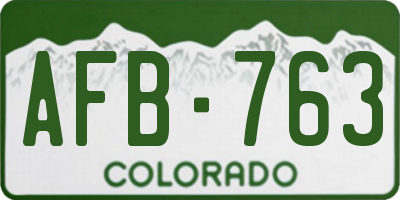 CO license plate AFB763