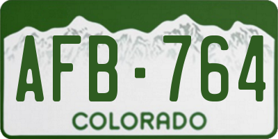 CO license plate AFB764