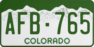 CO license plate AFB765