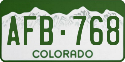CO license plate AFB768